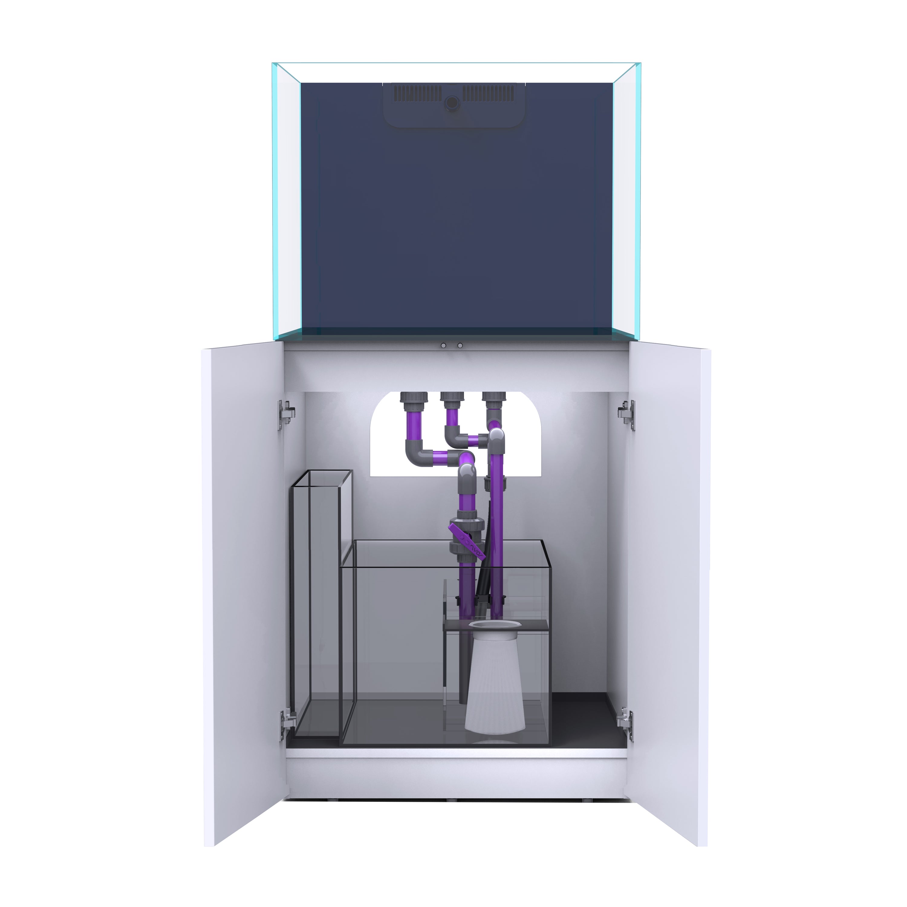 OPUS G2 250 Slim-Line with White Cabinet (Aquarium, Plumbing, Sump & Stand Kit)