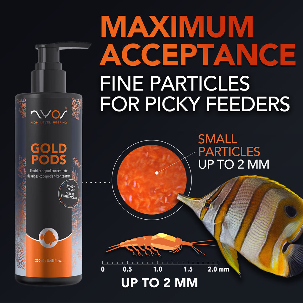Goldpods (Liquid Plankton - Arctic Copepods) 100ml (4.25oz) 250ml  (8.45oz)