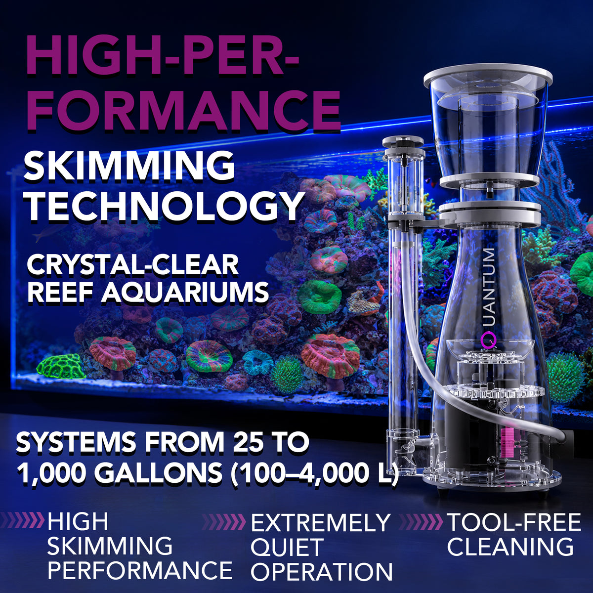 Quantum® 300 EQ Wirelessly Controllable Protein Skimmer 4000L (1000 Gallon)