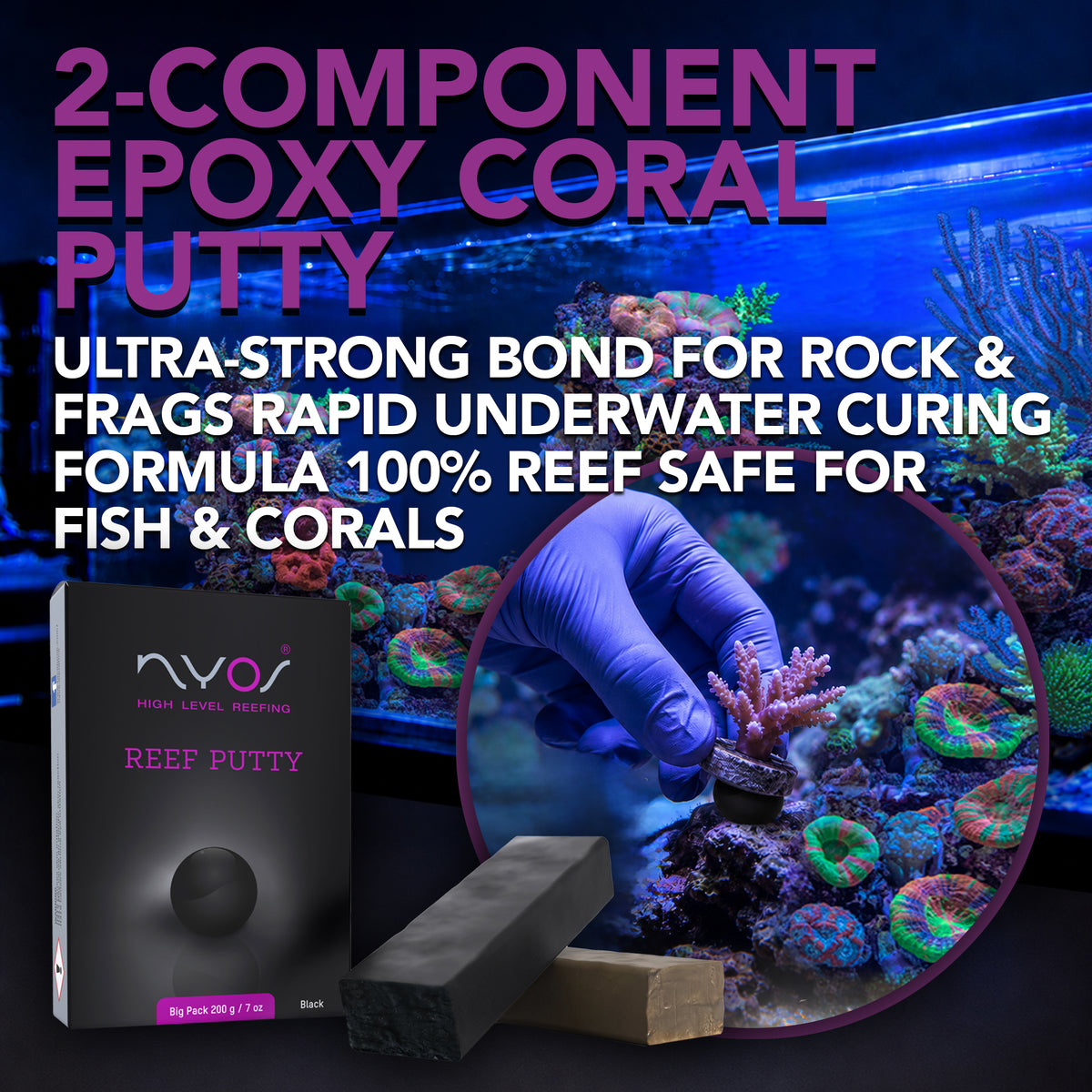 Aquascaping  Reef Putty (Grey or Black)